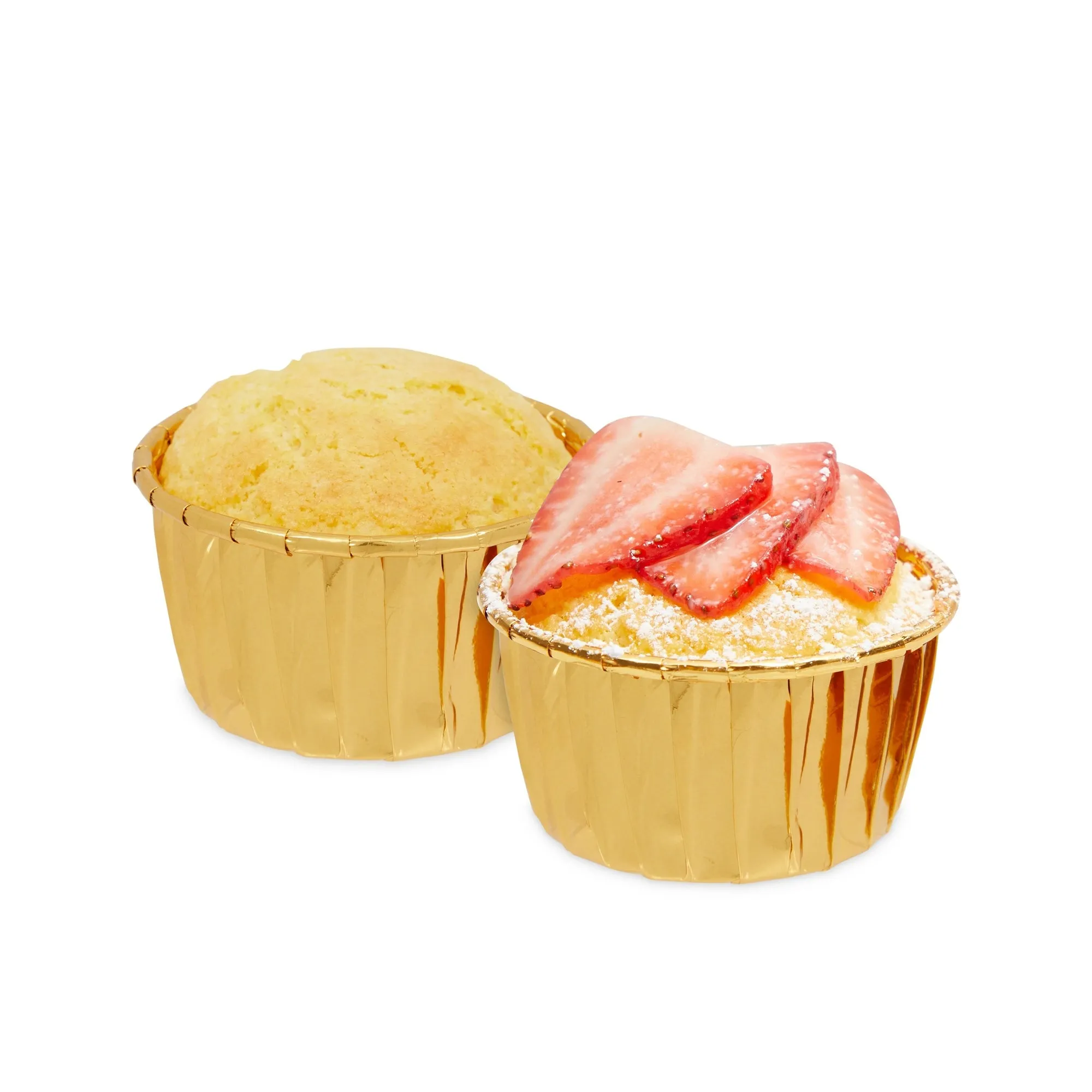 100-Pack Gold Aluminum Foil Cupcake Liners, 2.75x1.5-Inch Gold Colored Baking Cups for Muffins and Baked Desserts, Small Goodie Containers for Loose Nuts and Candies