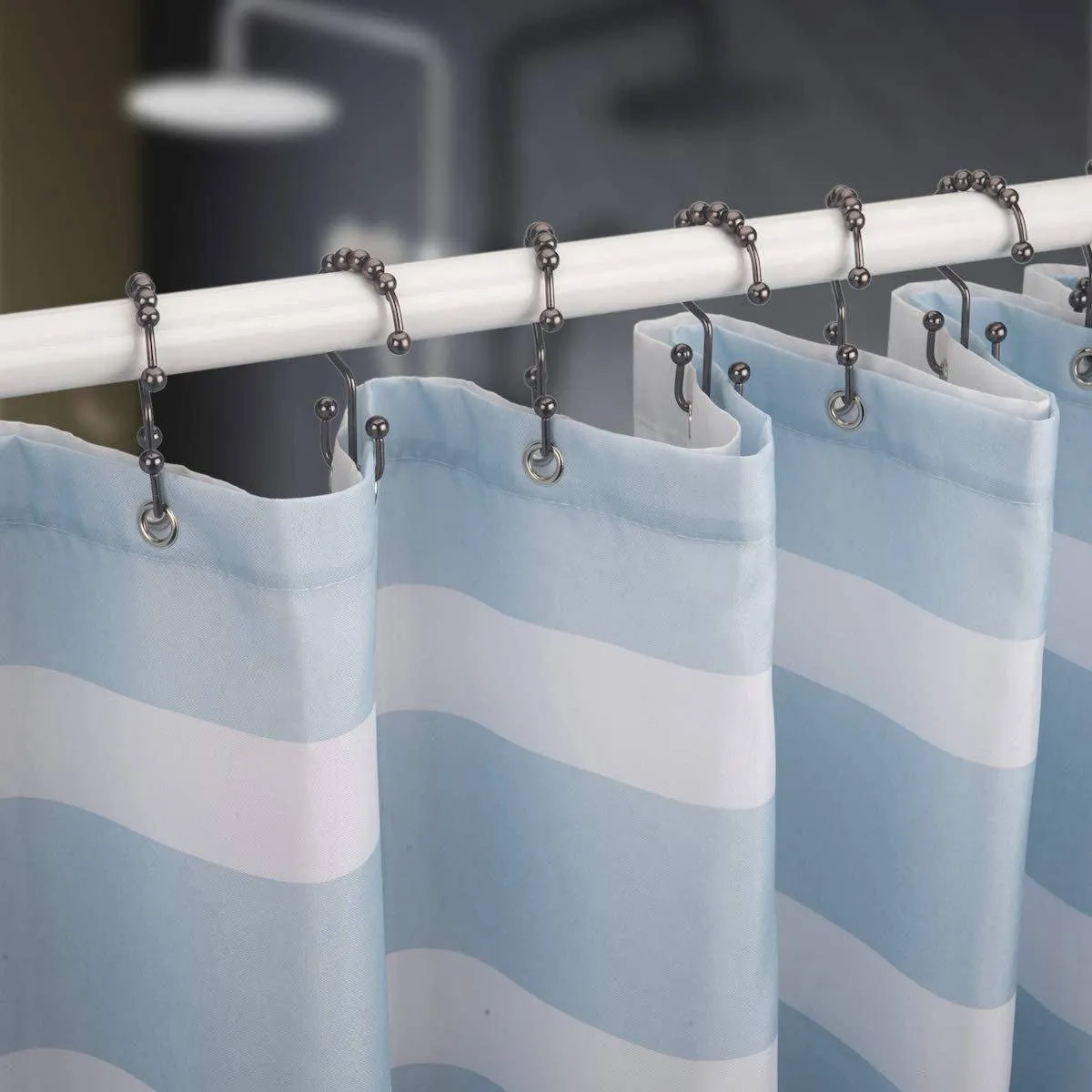 12-Piece Set: Titanker Shower Curtain Hooks Rings