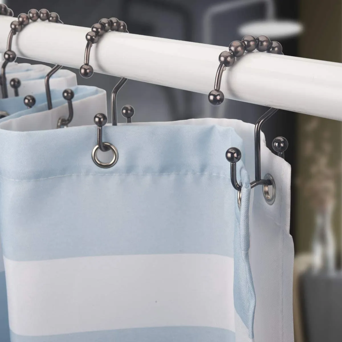 12-Piece Set: Titanker Shower Curtain Hooks Rings