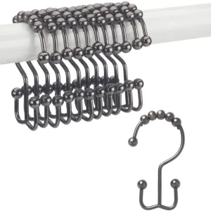 12-Piece Set: Titanker Shower Curtain Hooks Rings