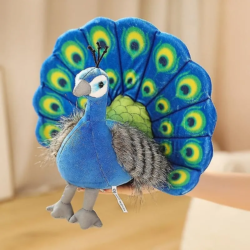 Beautiful Peacock Bird Soft Stuffed Plush Toy for Kids Boys & Girls Birthday Gift (Size: 30 cm; Color: Blue)