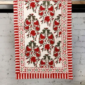 Block Print Runner / Festive Garden 13" x 60"