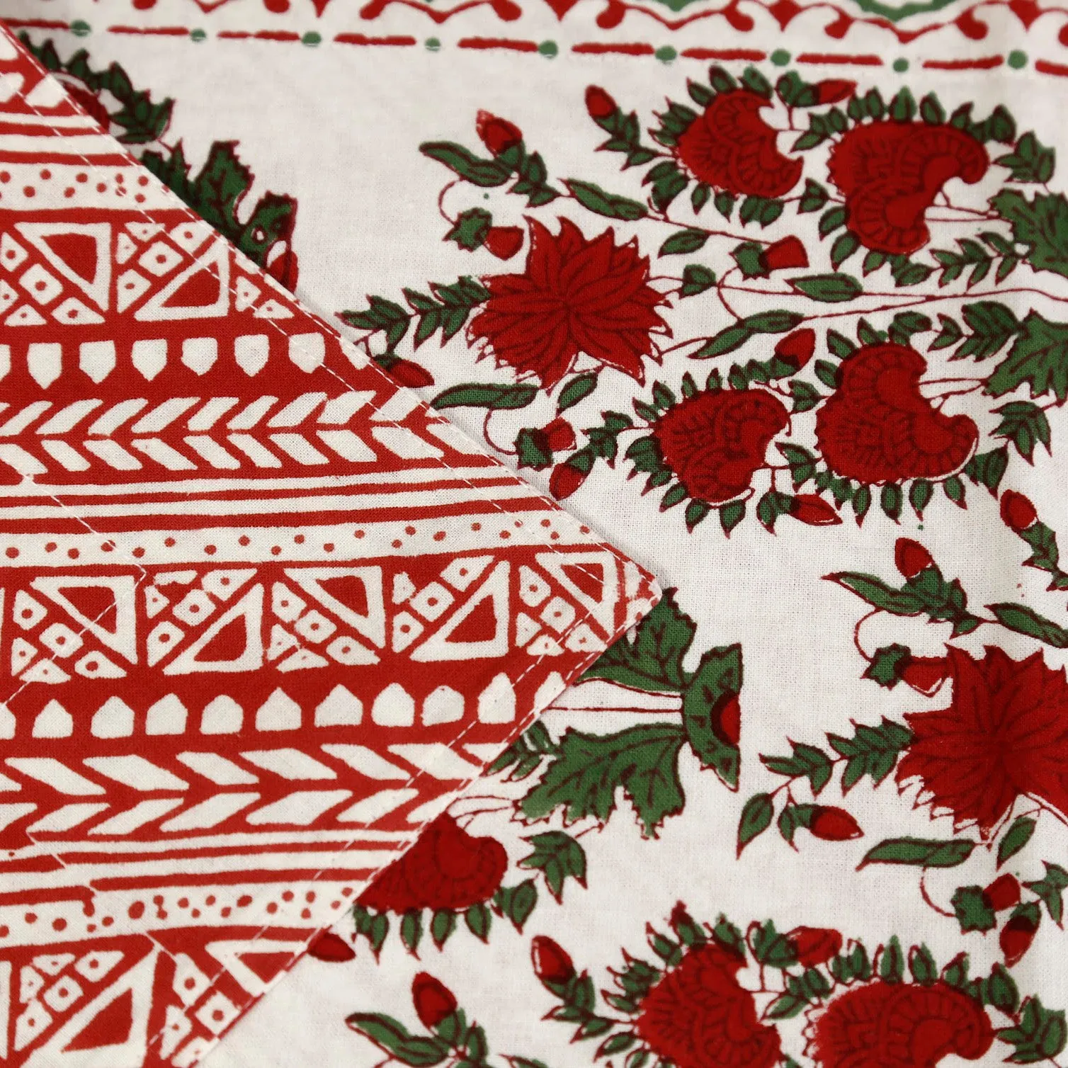 Block Print Runner / Festive Garden 13" x 60"