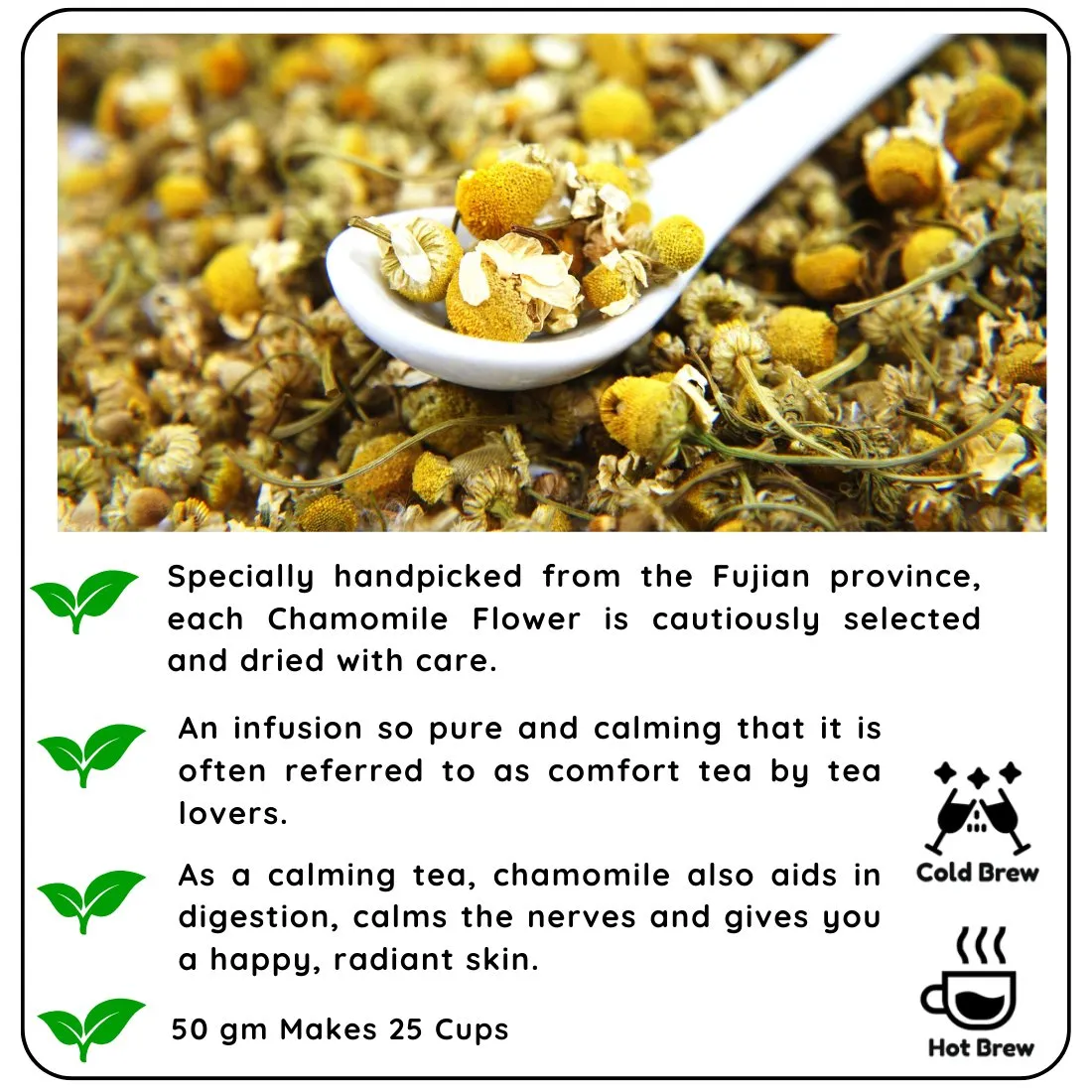 Calming Chamomile Flower Decaf Chinese Tisane