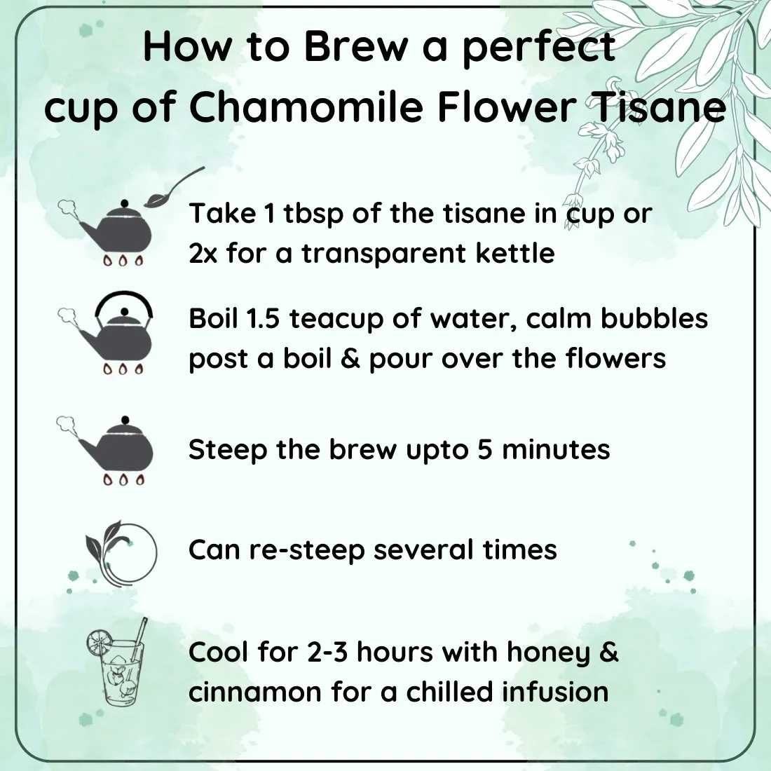 Calming Chamomile Flower Decaf Chinese Tisane