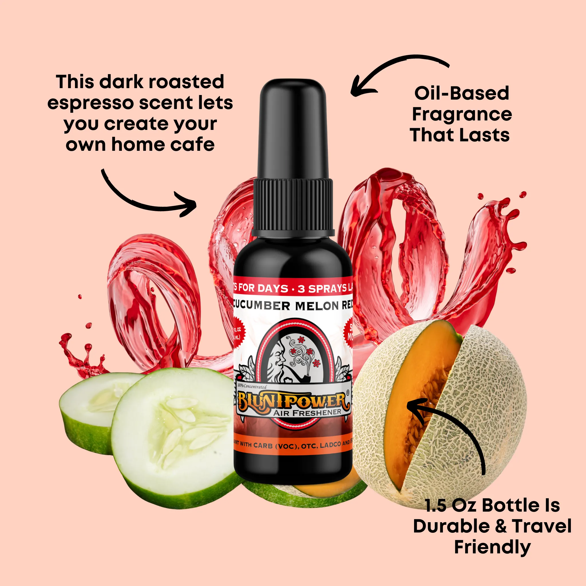 Cucumber Melon Red Air Freshener Spray