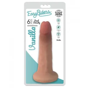 Curve Toys Easy Riders 6 in. Dual Density Dildo with Suction Cup Beige