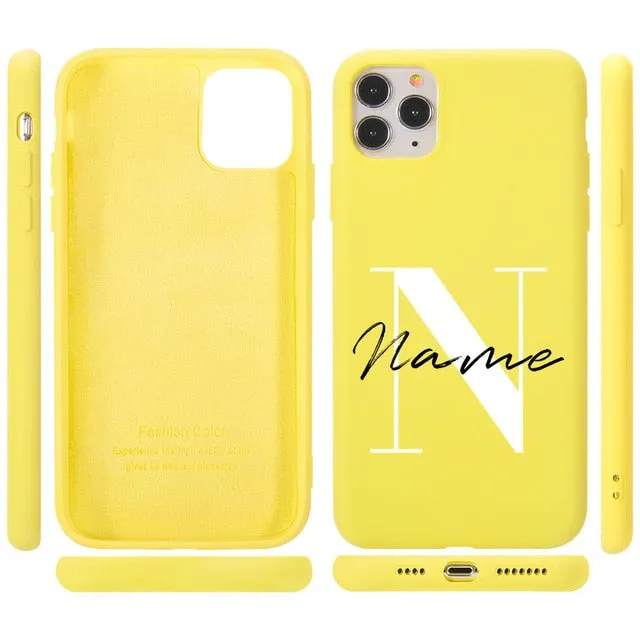 Custom Capital Letter & Name Silicone Phone Case For iPhone