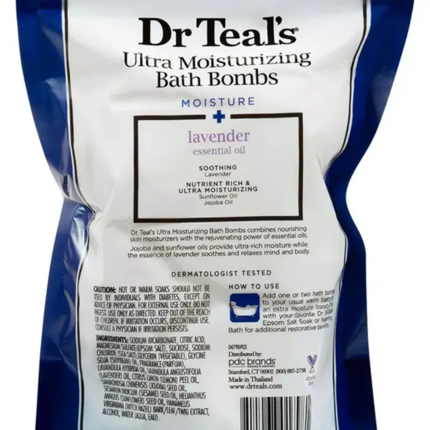 Dr Teal's Soothing Lavender Ultra Moisturizing Bath Bomb,  5 Count