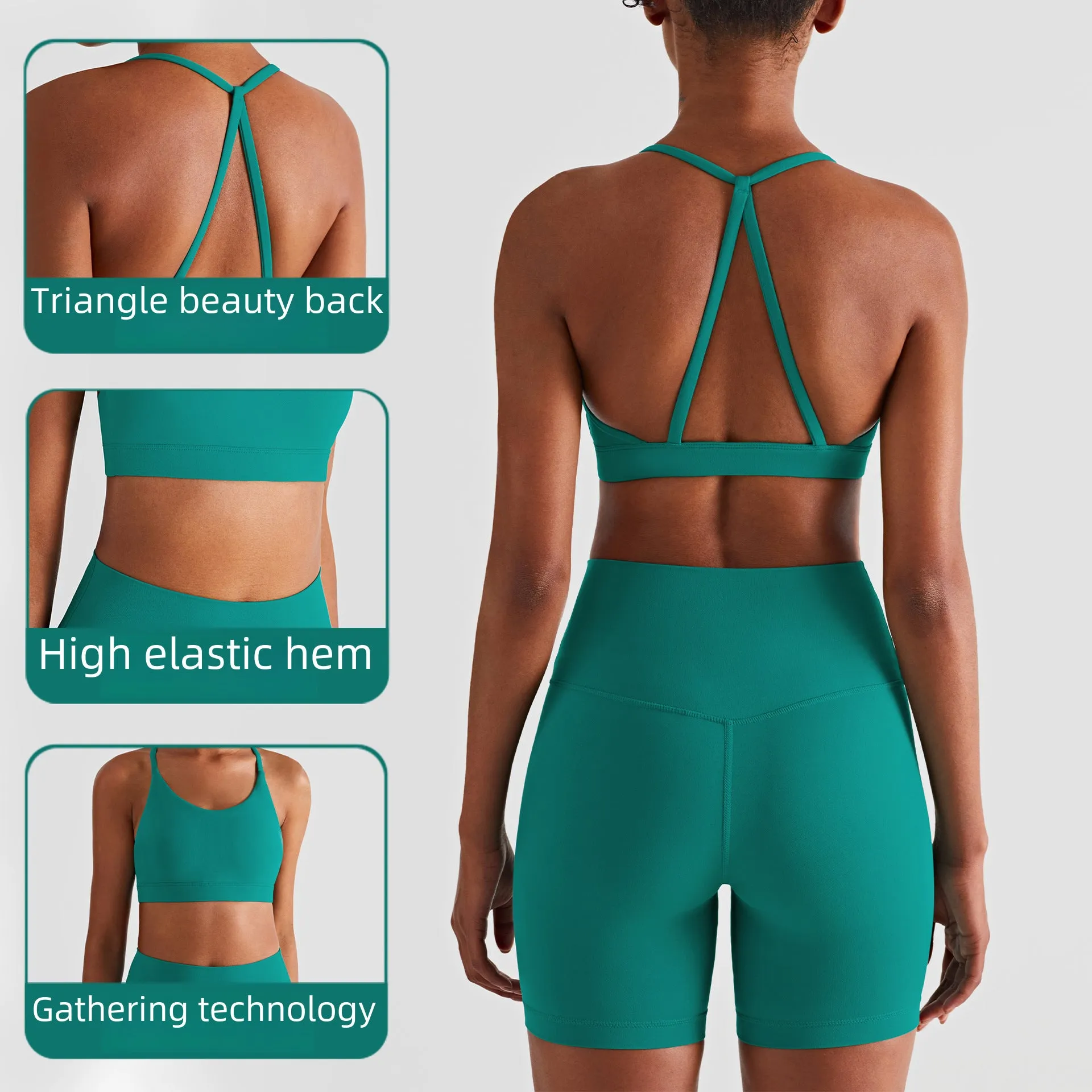 Durable Nylon and Spandex Sports Bra with Triangle Back Design