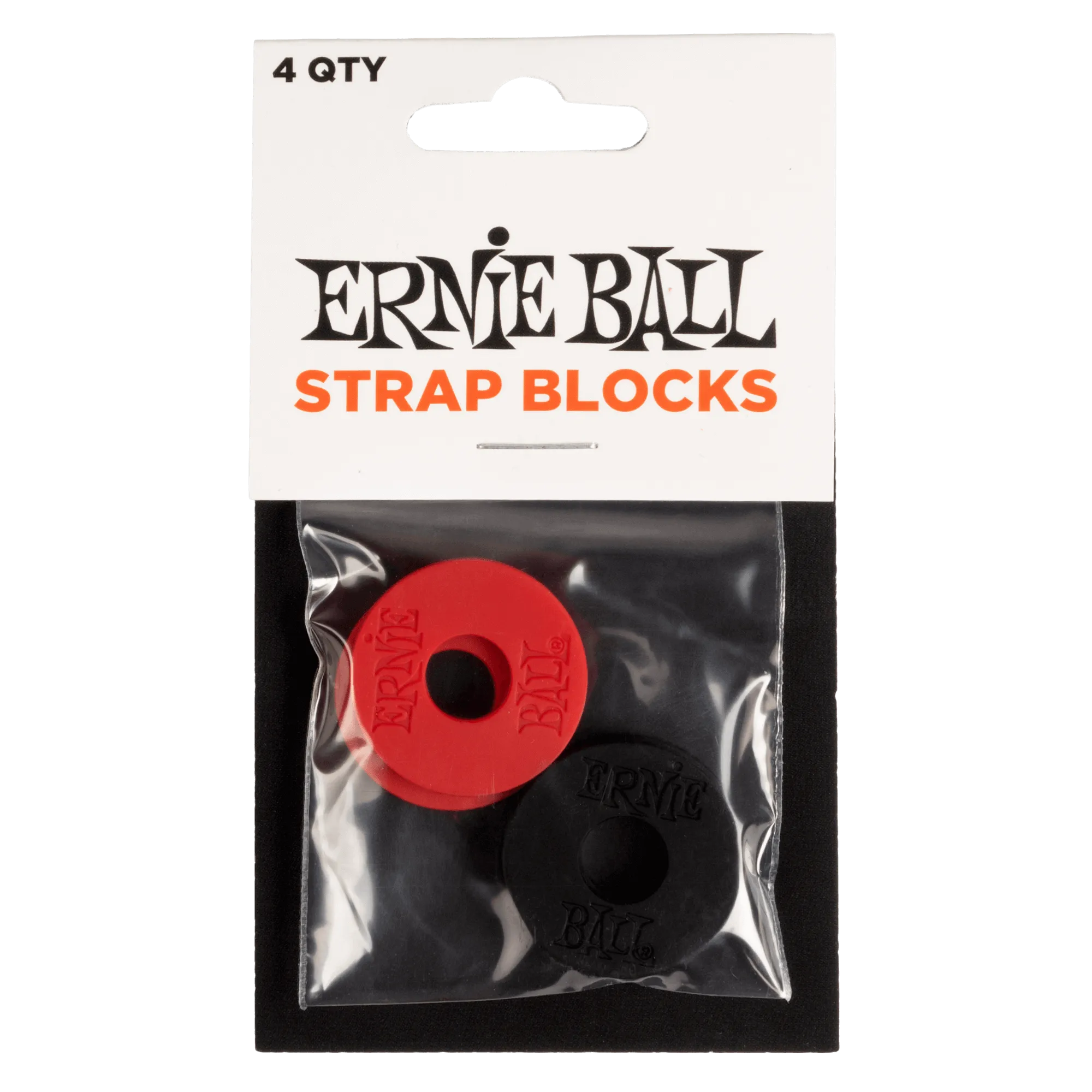 Ernie Ball Strap Blocks 4-Pack - Black And Red