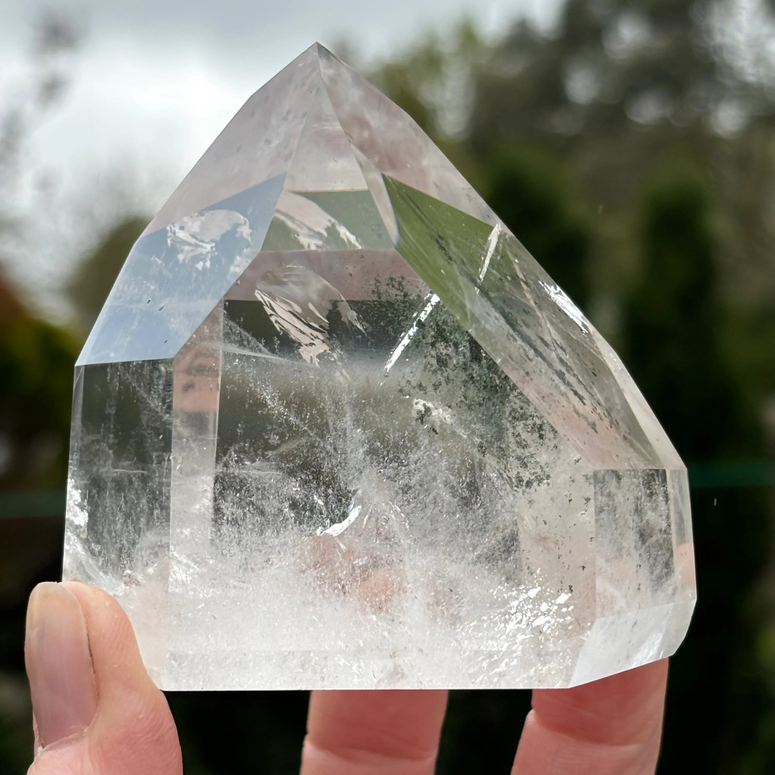 Green Phantom Chlorite Quartz Point | H