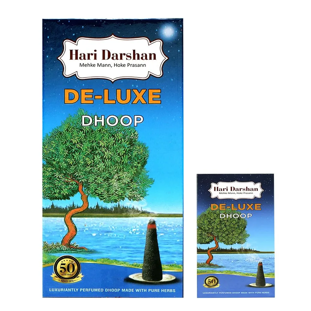 Hari Darshan Deluxe Dhoop - 240 Sticks | Non-Toxic Herbal Wet Dhoop | Pack of 12-20 Sticks in Each