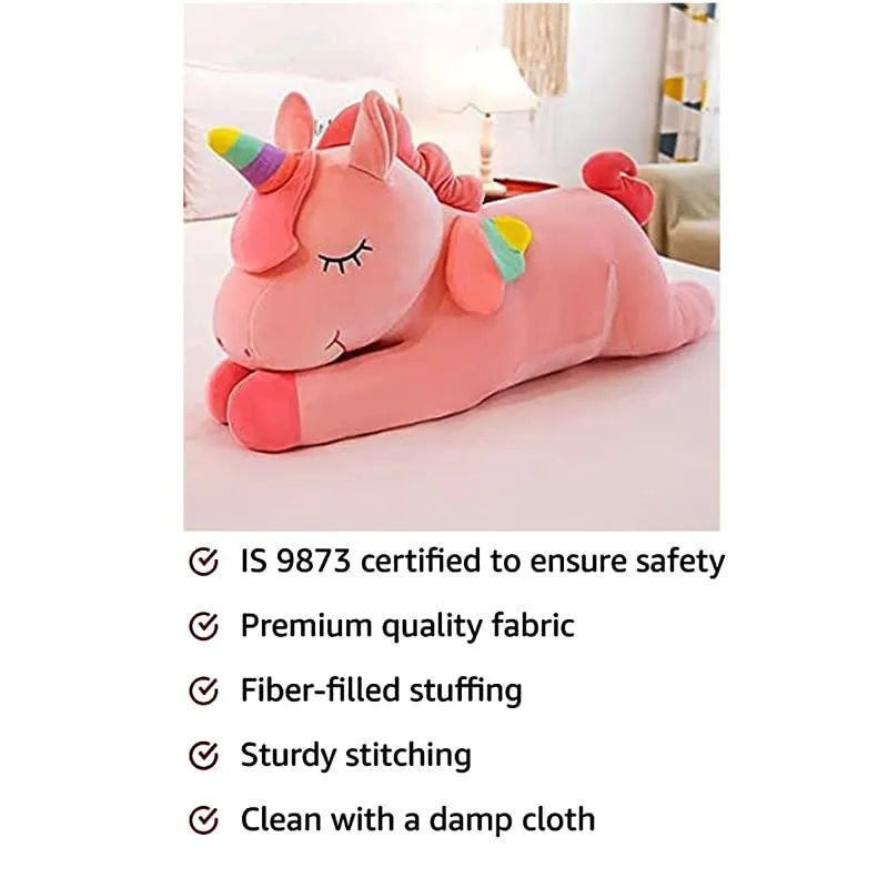 HUG 'n' FEEL SOFT TOYS Polyester Unicorn Flying Soft Toys For Brother Sister Plush & Stuffed Toys (Flying Pink)