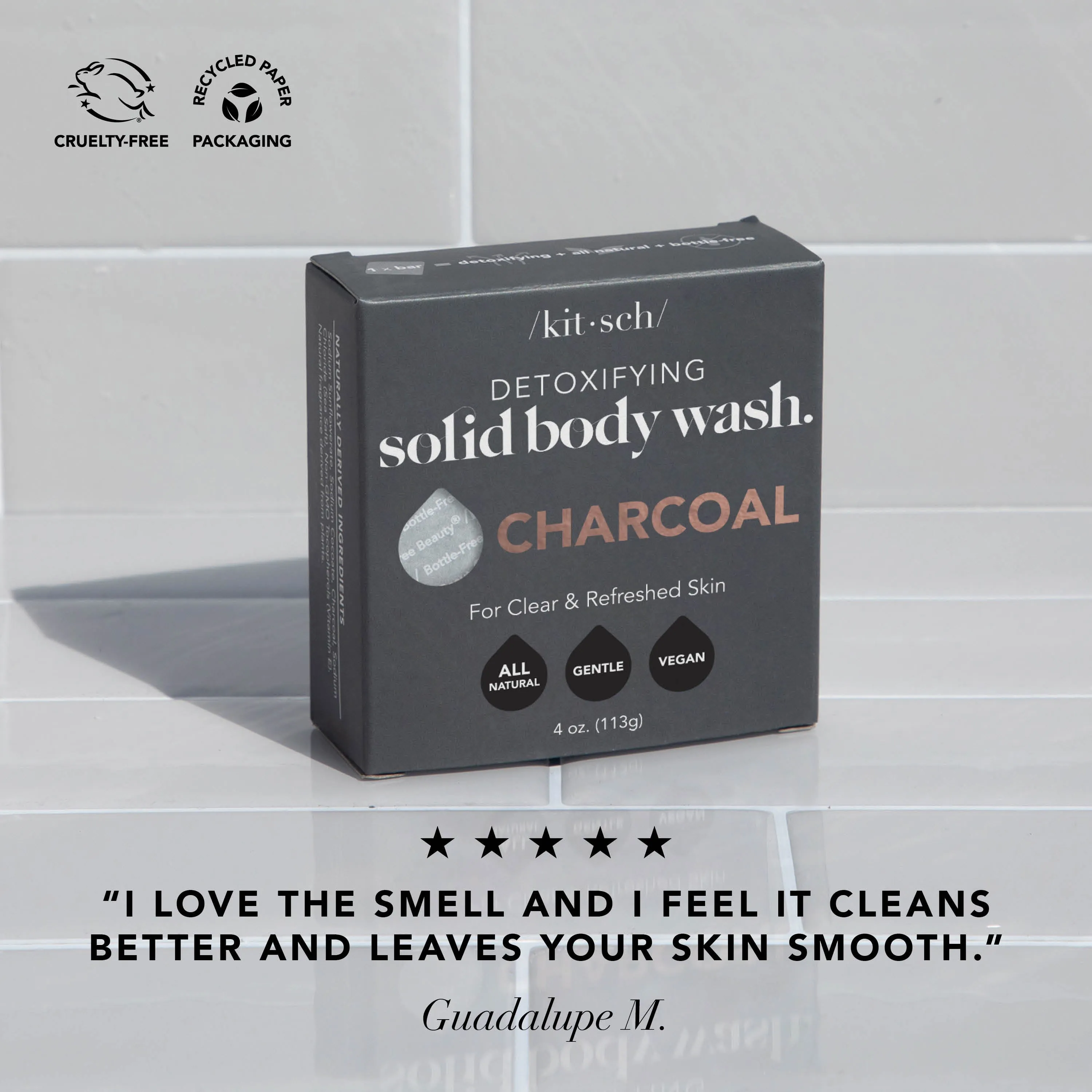 Kitsch Charcoal Detoxifying Body Wash Bar