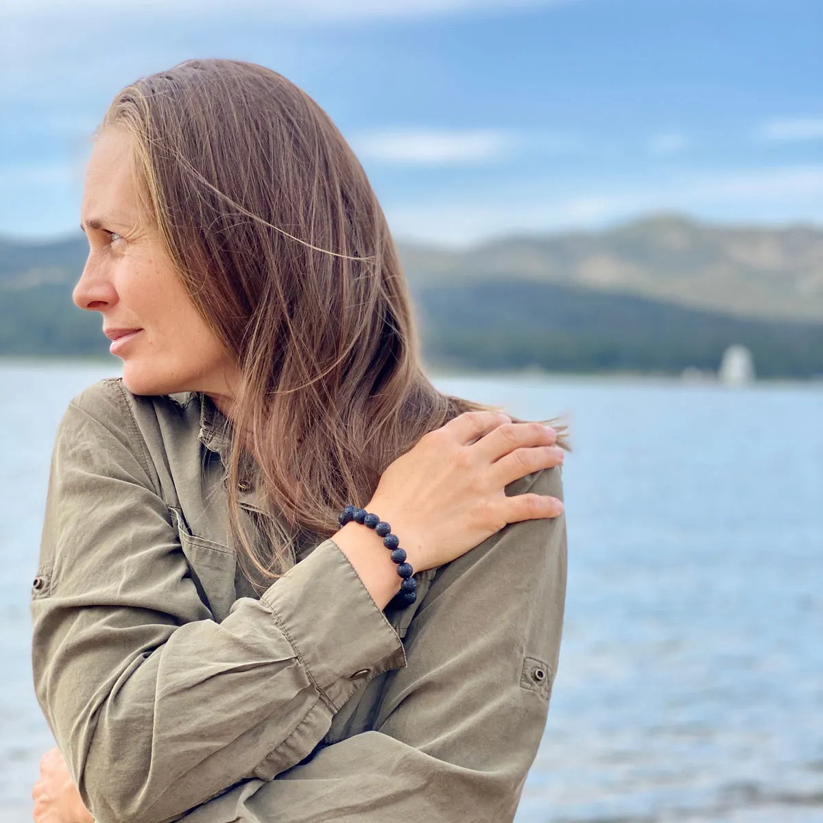 Lava Stone Bracelet for Calming Emotions