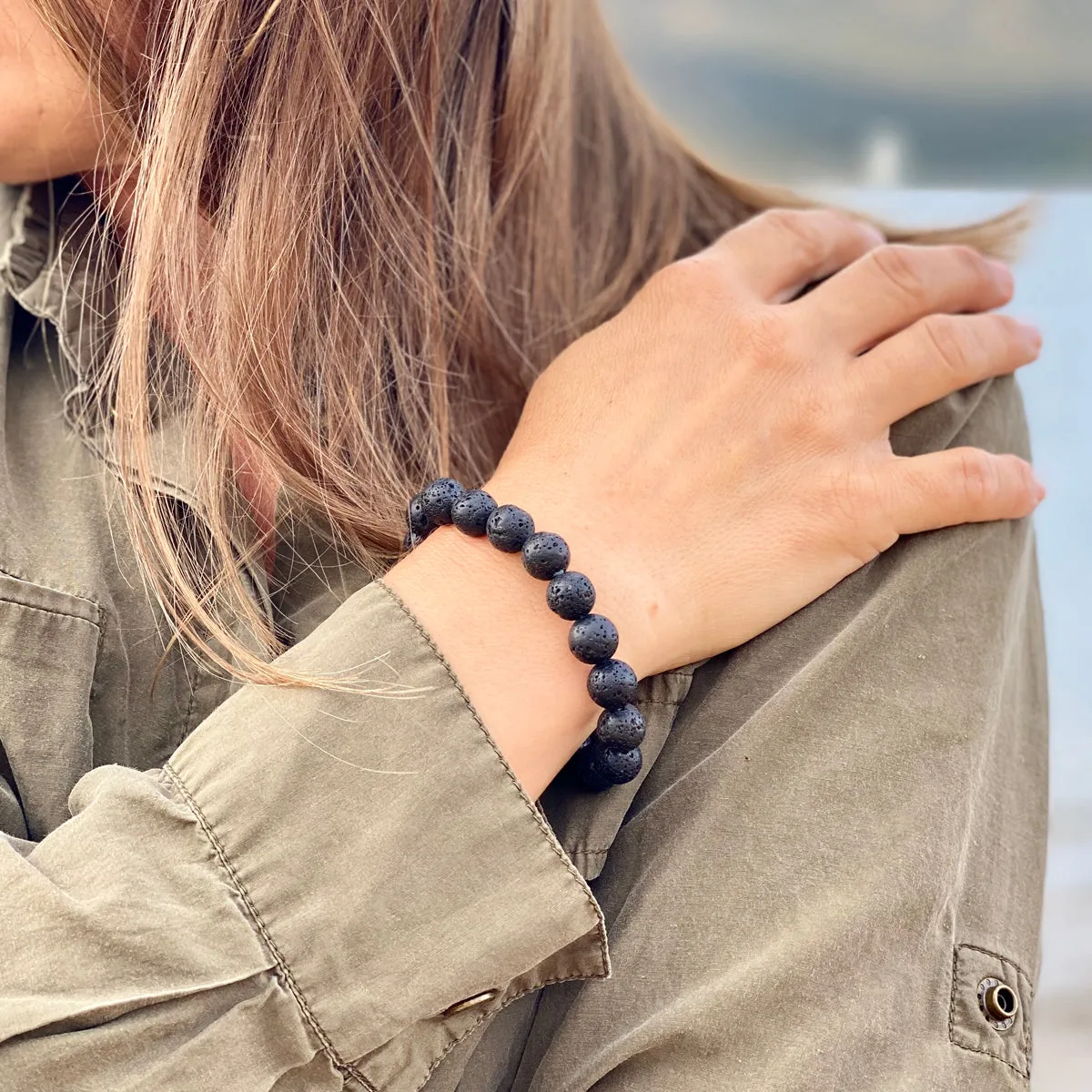 Lava Stone Bracelet for Calming Emotions