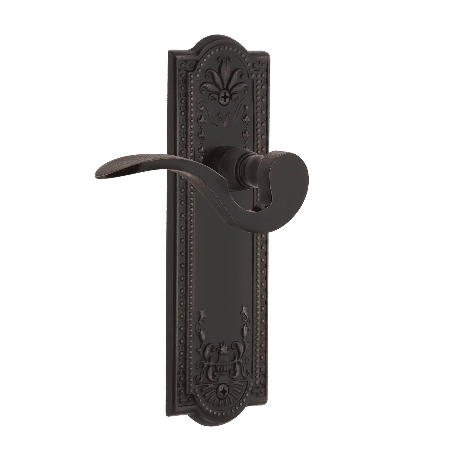 Meadows Long Plate with Manor Lever in Timeless Bronze