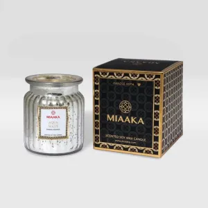 MIAAKA Ethereal Radiance Fluted Glass Jar Hand Poured Scented Candle Aqua Wave Fragrance 435gm