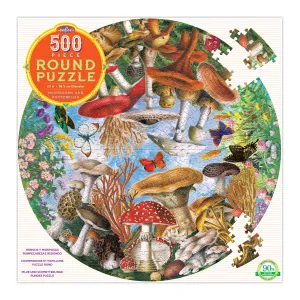 Mushrooms and Butterflies 500pc Round Puzzle