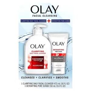 Olay - Facial Cleanser and Detoxifying Pore Scrub - Duo Pack