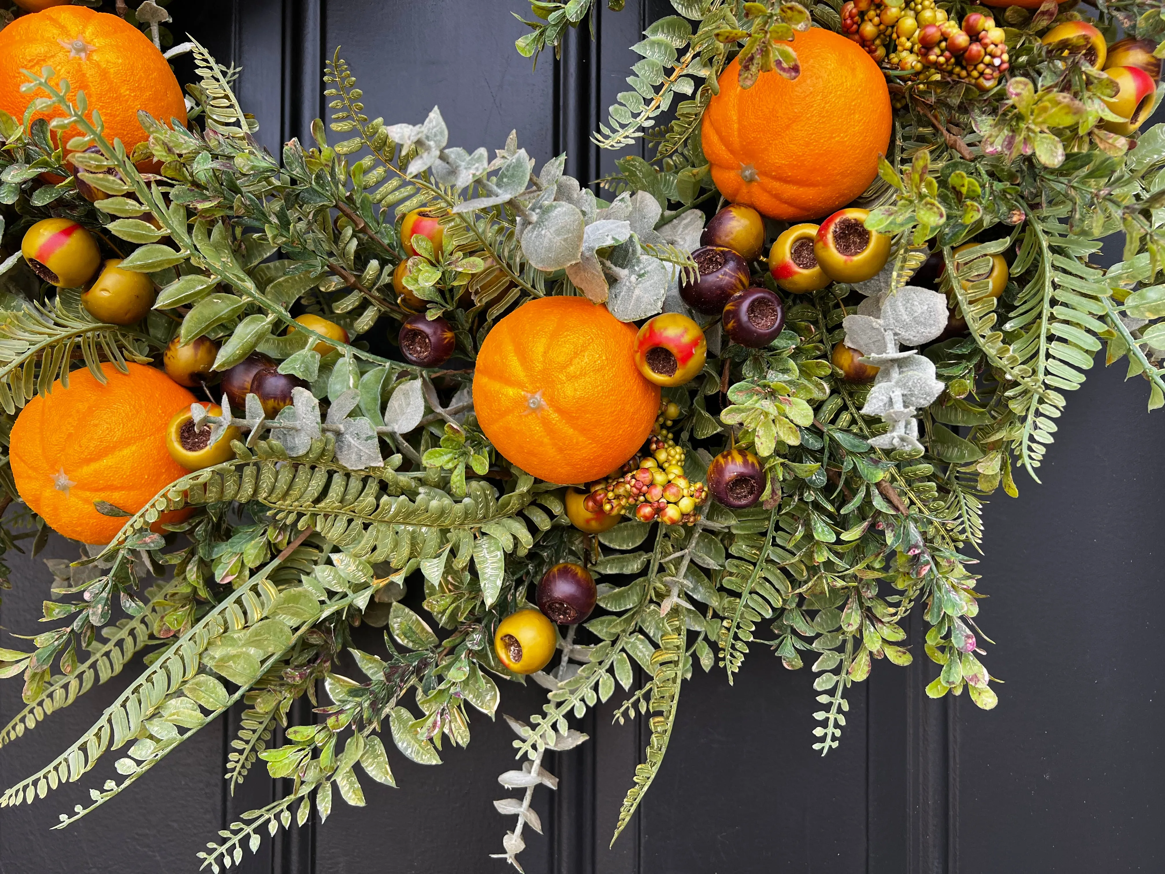 Orange Citrus Grove Wreath for Front Door with Life-Size Fruit