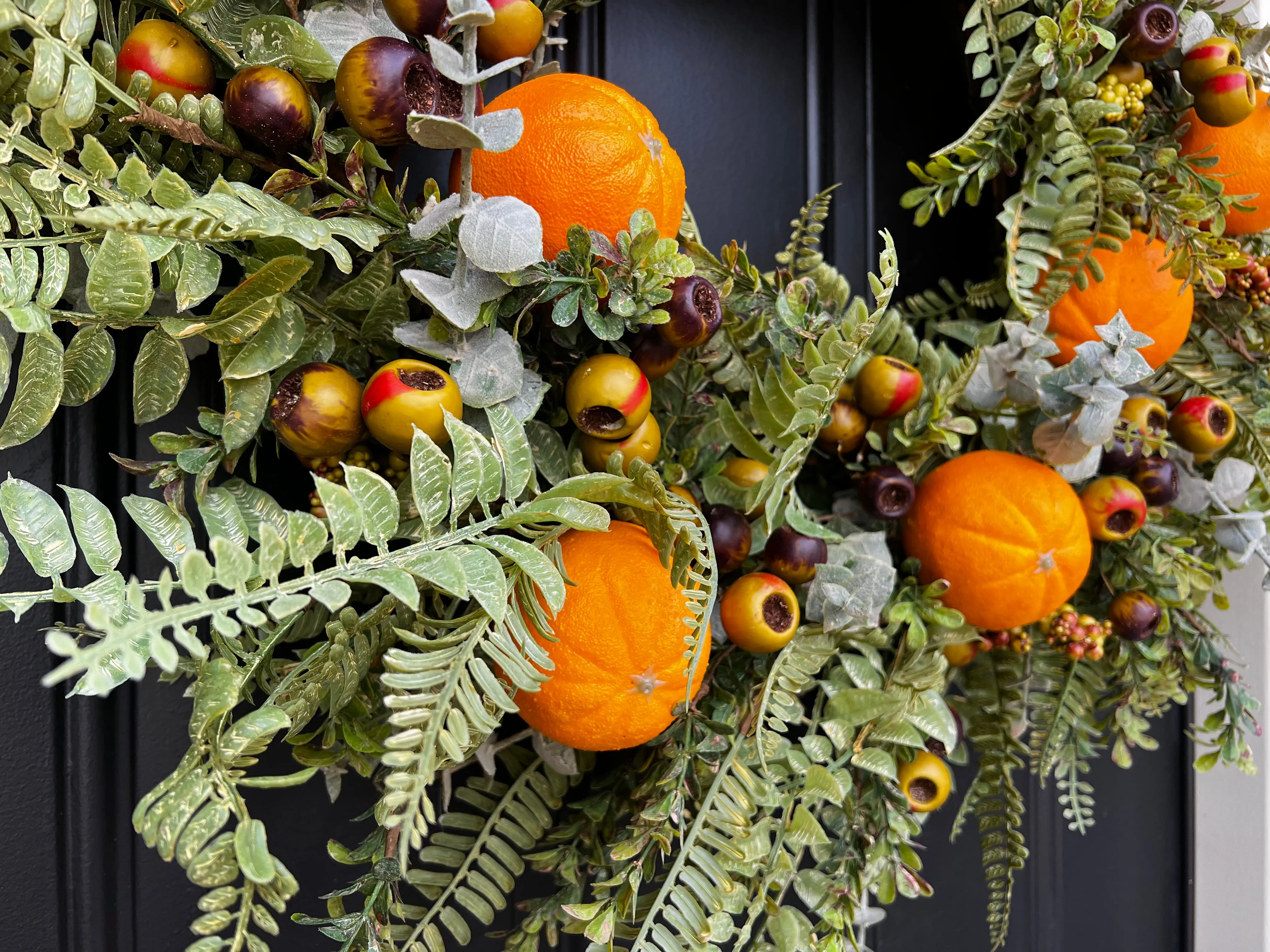 Orange Citrus Grove Wreath for Front Door with Life-Size Fruit