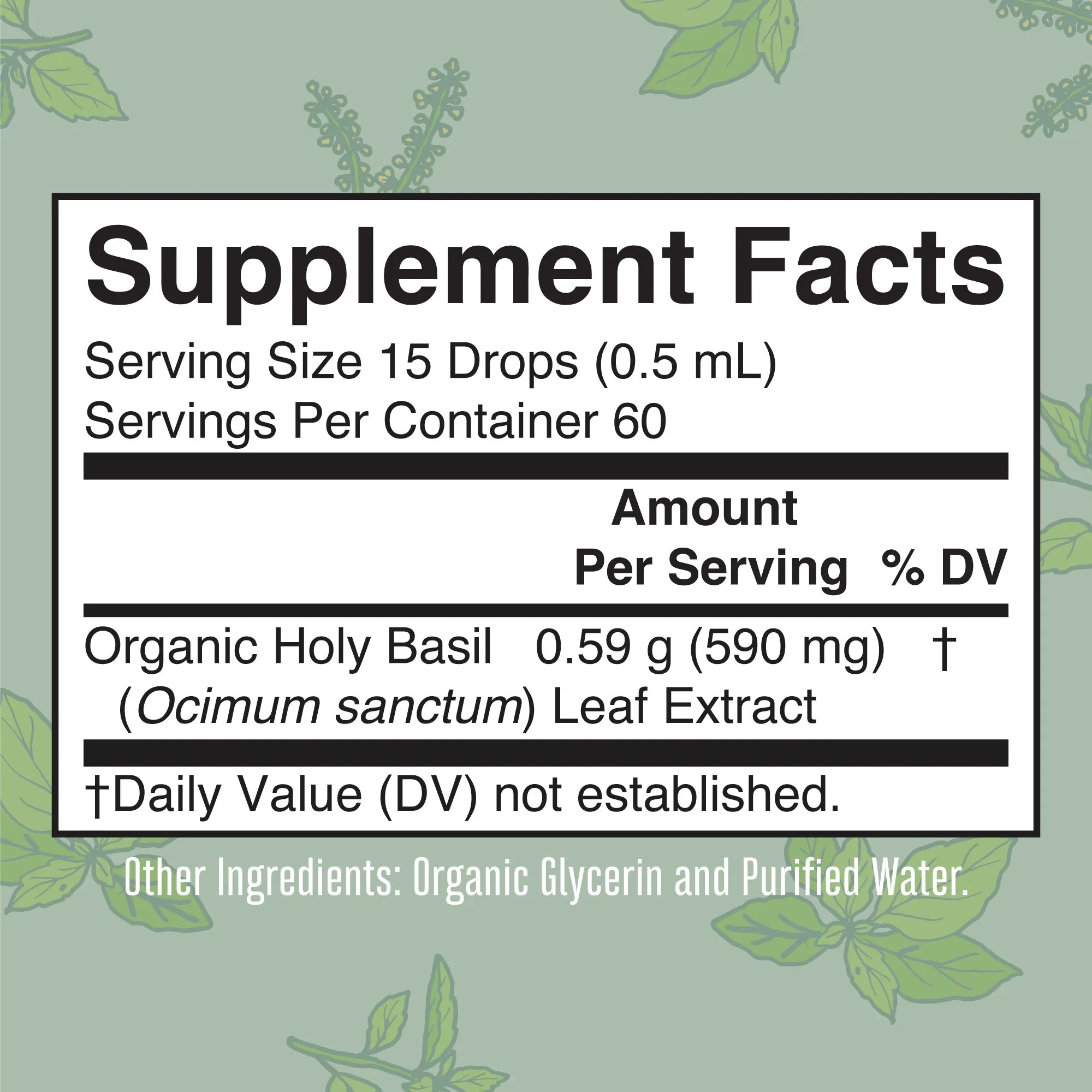 Organic Holy Basil Leaf Liquid Drops