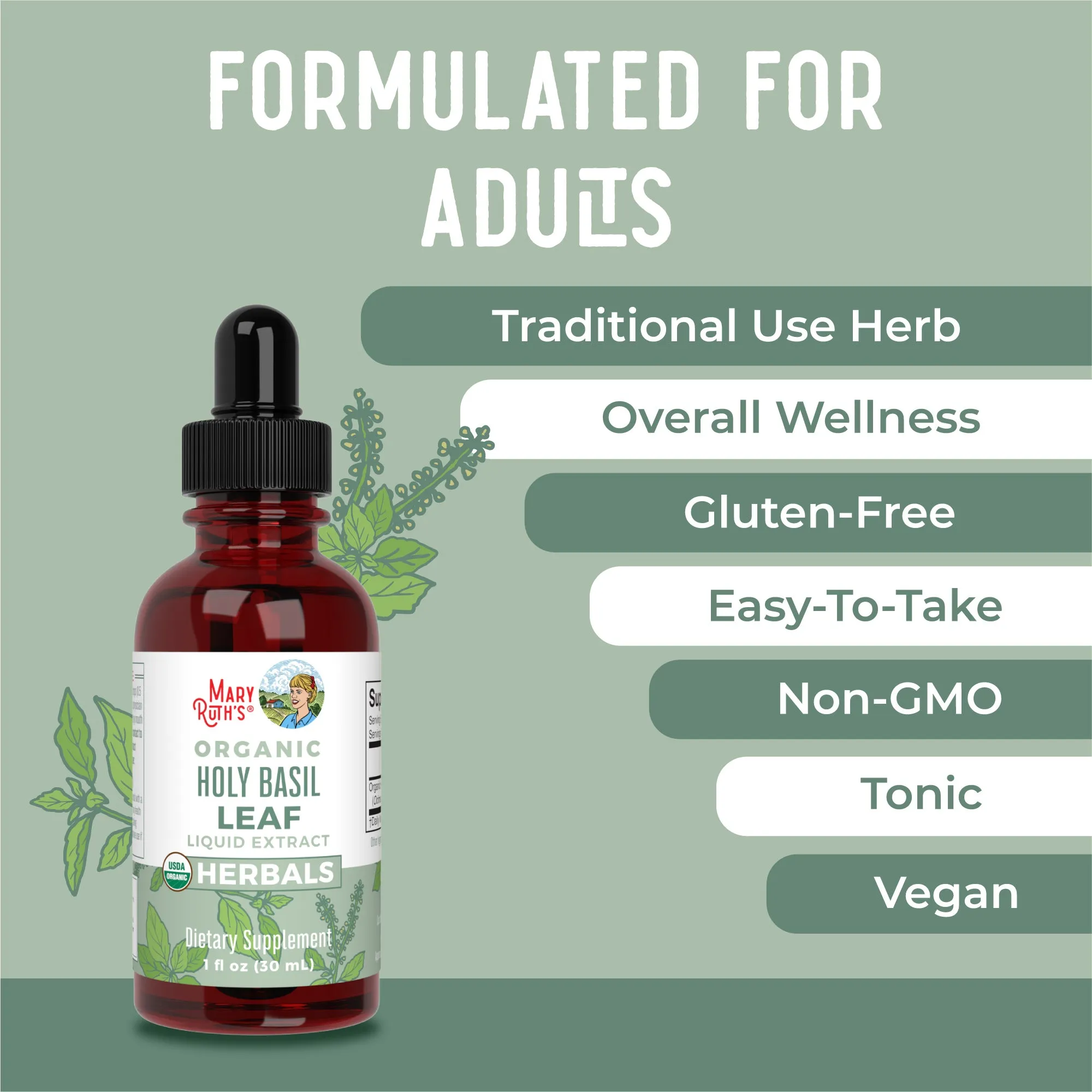 Organic Holy Basil Leaf Liquid Drops