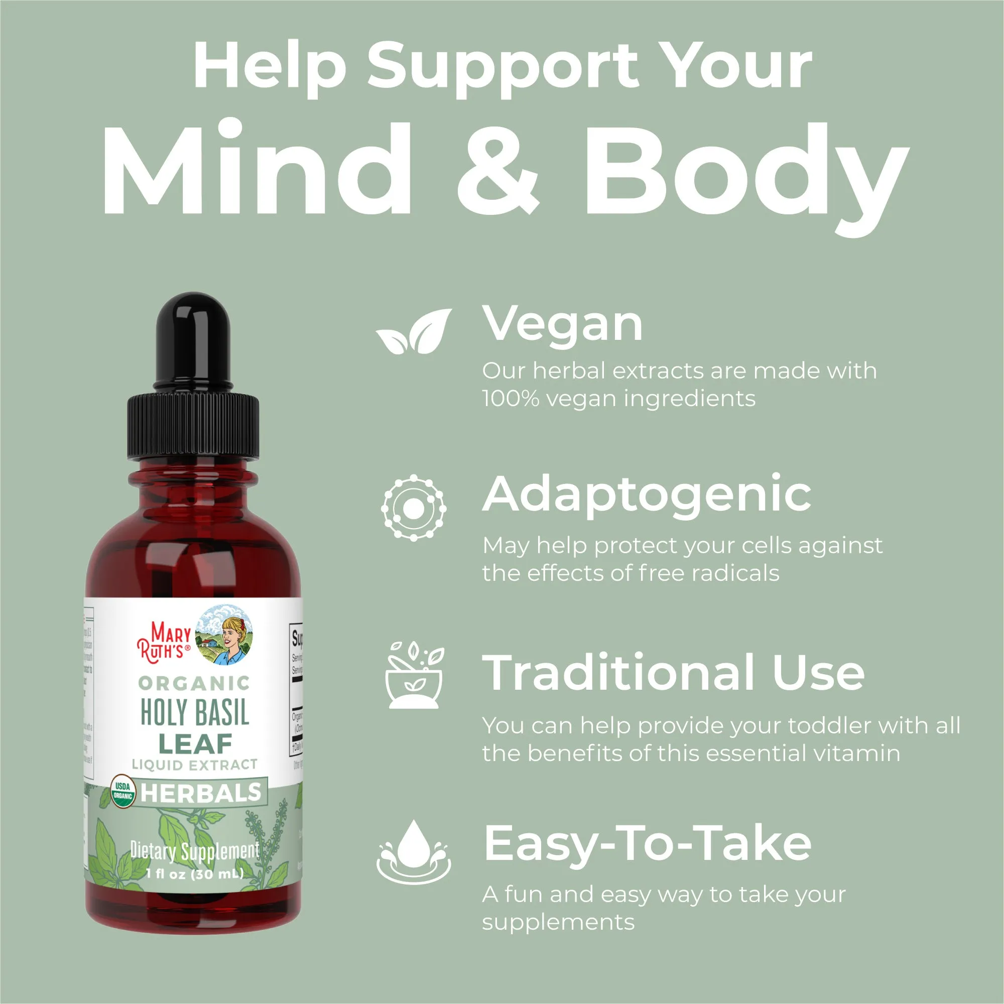 Organic Holy Basil Leaf Liquid Drops