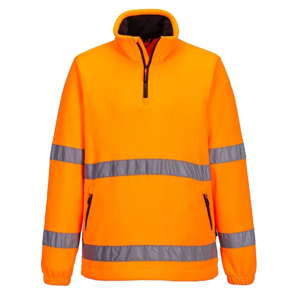 PORTWEST F302 HI-VIZ 1/2 ZIP FLEECE