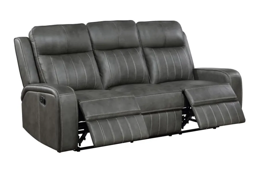 Raelynn 2-piece Upholstered Reclining Sofa Set Grey 603191-S2