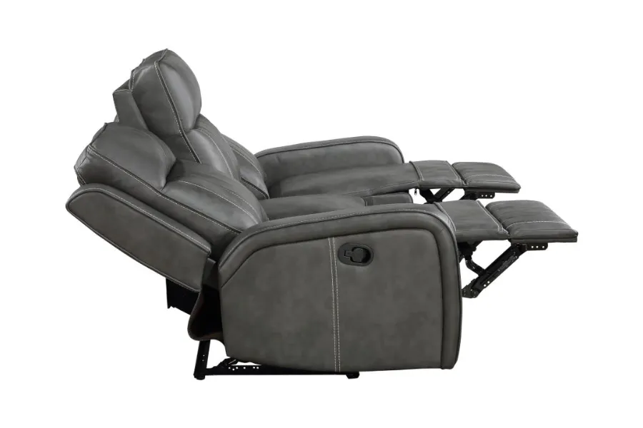 Raelynn 2-piece Upholstered Reclining Sofa Set Grey 603191-S2