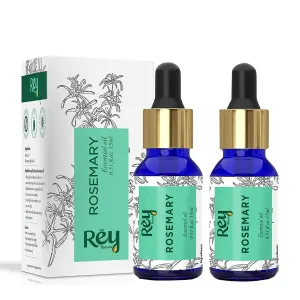 Rey Naturals Rosemary Essential Oil for Hair Growth - 100% Pure & Natural Rosemary Oil For Hair, Skin and Body - 15ml (15 ml Pack of 2