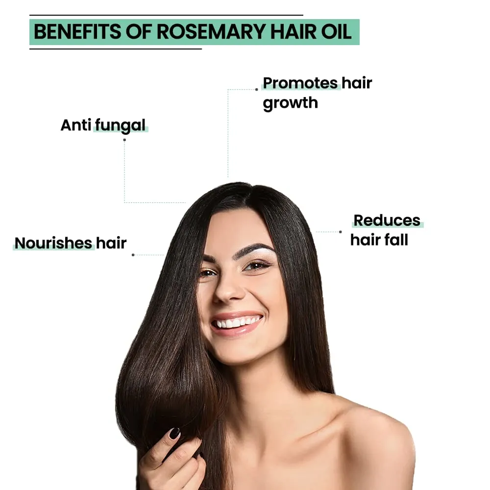 Rey Naturals Rosemary Essential Oil for Hair Growth - 100% Pure & Natural Rosemary Oil For Hair, Skin and Body - 15ml (15 ml Pack of 2