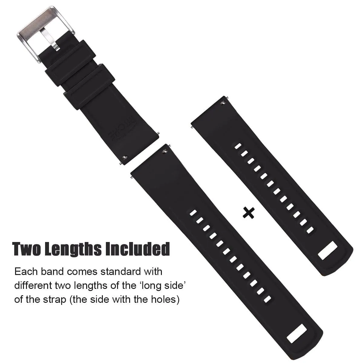 Ritche Black Classic Silicone Quick Release Watch Bands