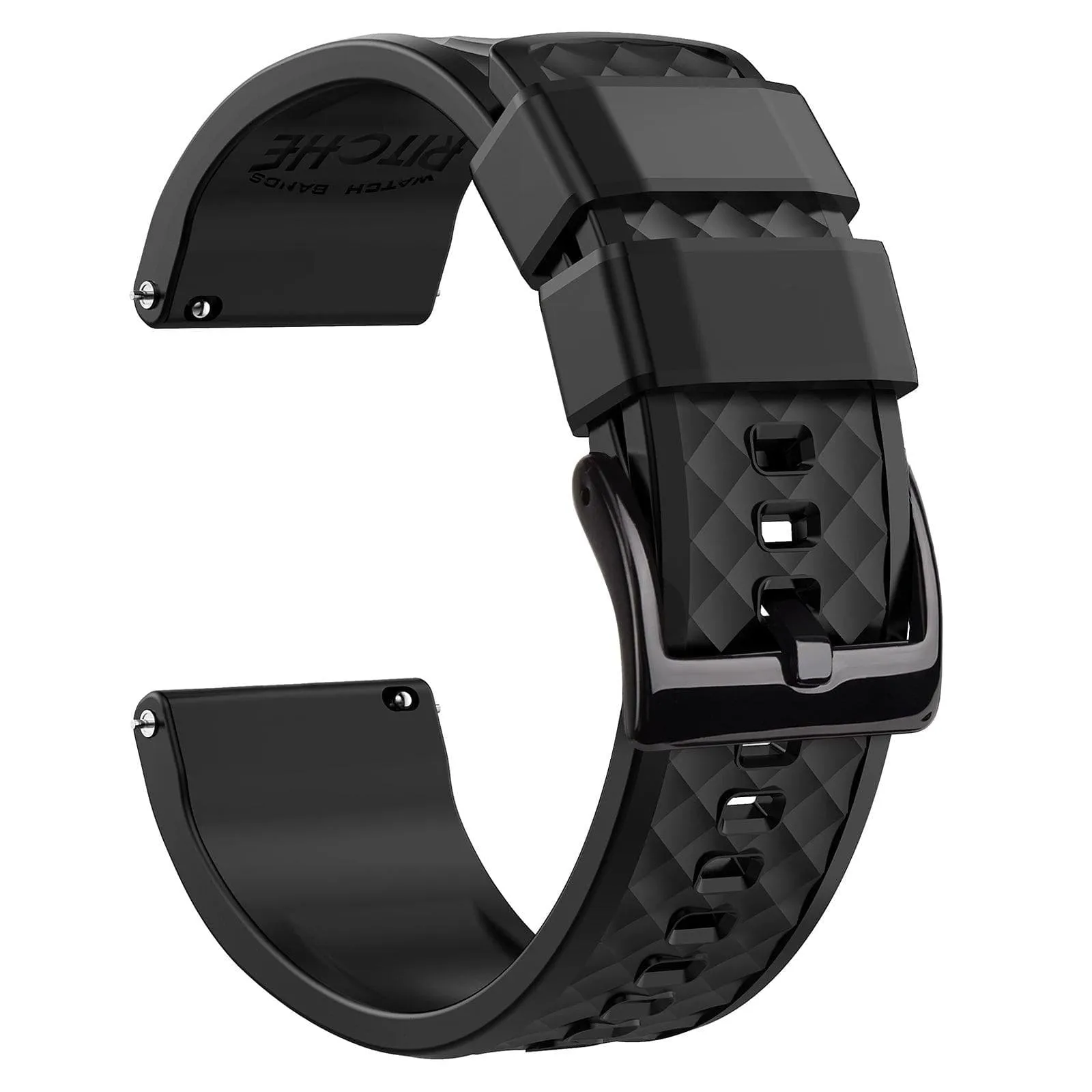 Ritche Black Classic Silicone Quick Release Watch Bands