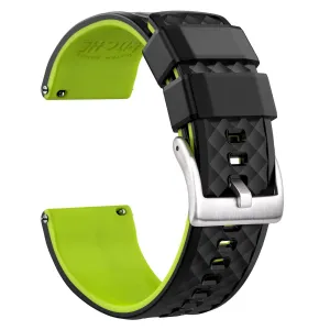 Ritche Black/Fluorescent Green Classic Silicone Quick Release Watch Bands