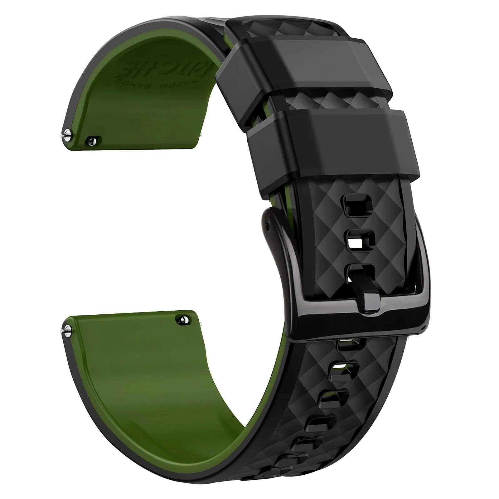 Ritche Black/Neon Classic Quick Release Silicone Watch Bands