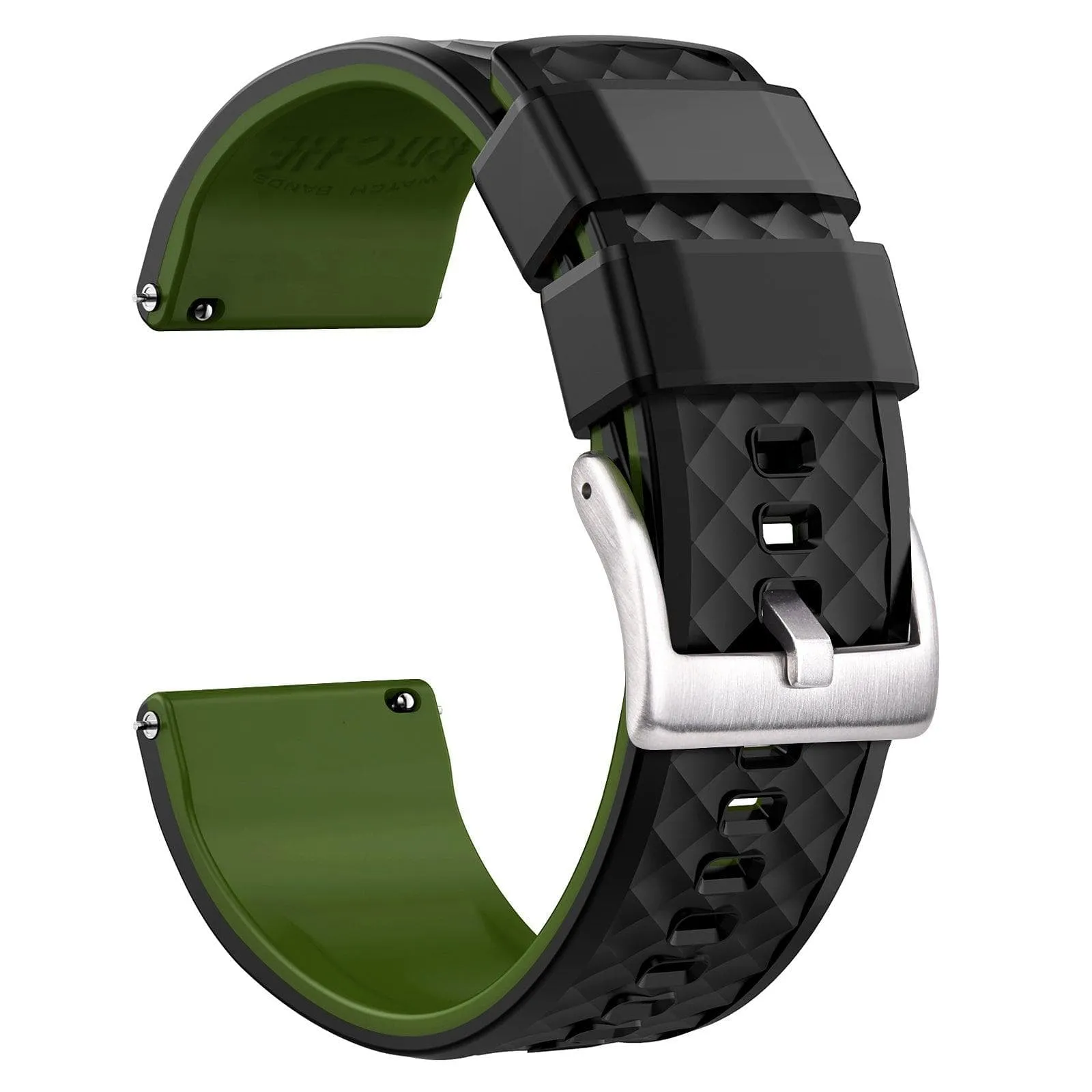 Ritche Black/Neon Classic Quick Release Silicone Watch Bands