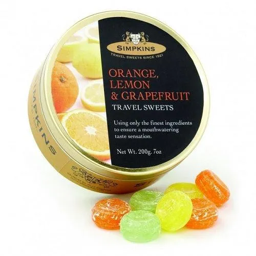 Simpkins Travel Sweet, Orange Lemon & Grapefruit Drops, 200g