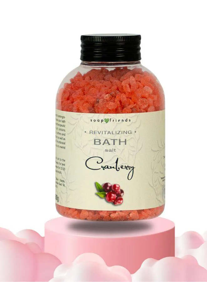 Soap&Friends Refreshing Cranberry Bath Salt for Radiant and Youthful Glow 500g