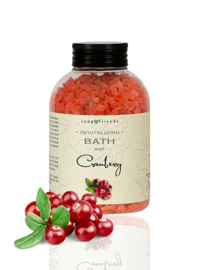 Soap&Friends Refreshing Cranberry Bath Salt for Radiant and Youthful Glow 500g