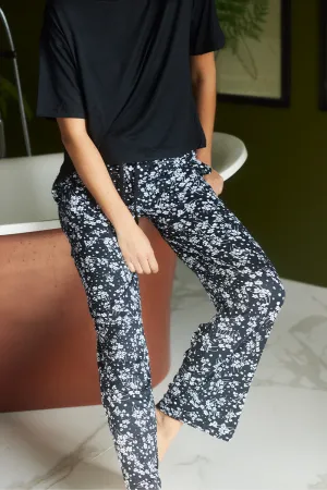 Soft Touch Pyjama Set - Black Floral