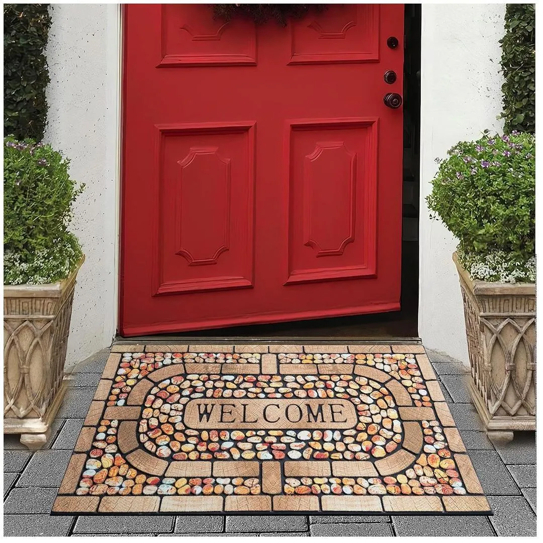 Stylish Welcome Mat, Outdoor & Indoor Door Mat Entryway Rug Doormat