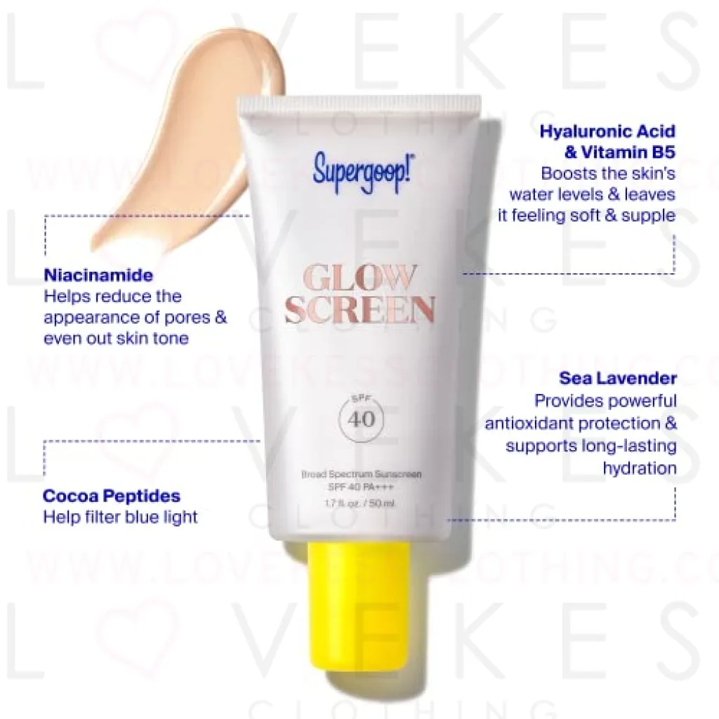 Supergoop! Glowscreen - SPF 40-1.7 fl oz - Glowy Primer   Broad Spectrum Sunscreen - Adds Instant Glow - Helps Filter Blue Light - Boosts Hydration with Hyaluronic Acid, Vitamin B5 & Niacinamide